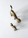 mid century brass cats pair