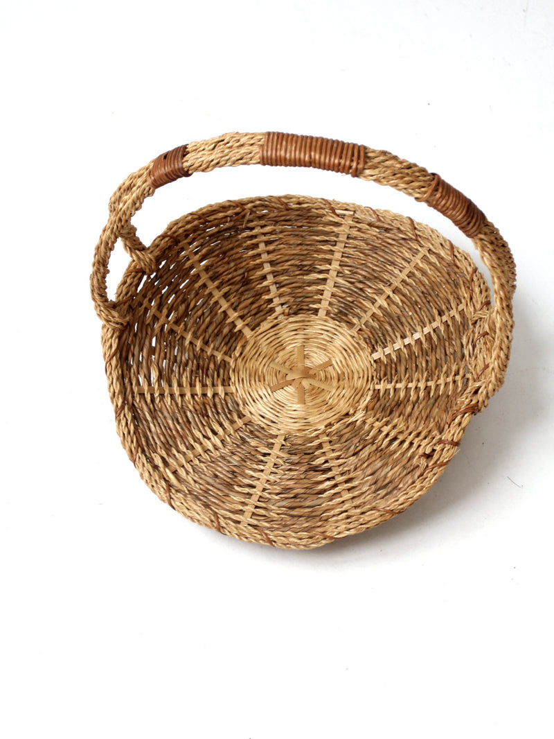 vintage wicker flower gathering basket