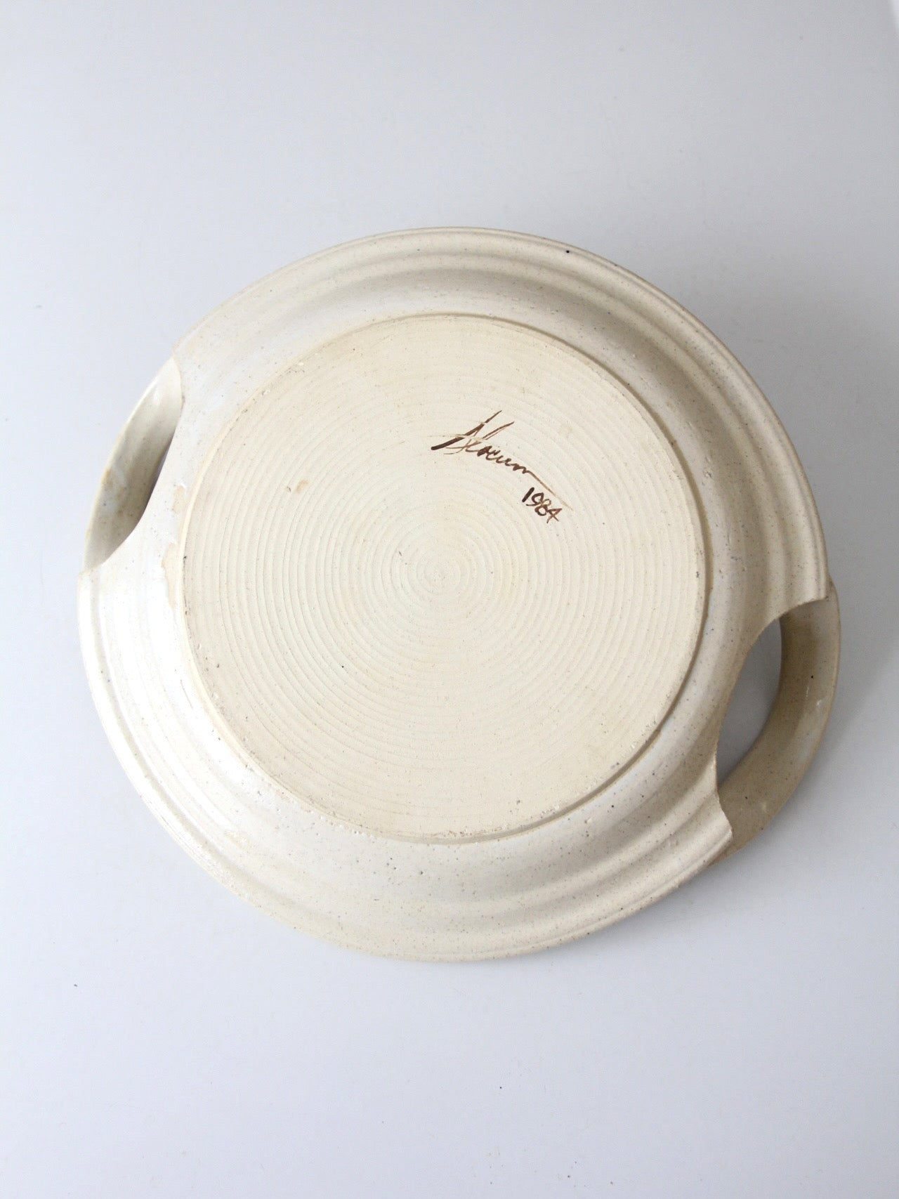 vintage studio pottery platter | Kathy Slocum, 1984