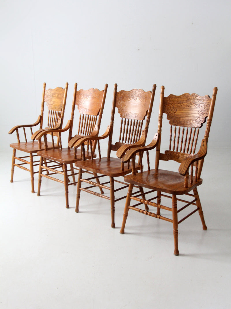 vintage press back dining chair set of 4