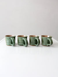 set of 4 vintage studio pottery mugs