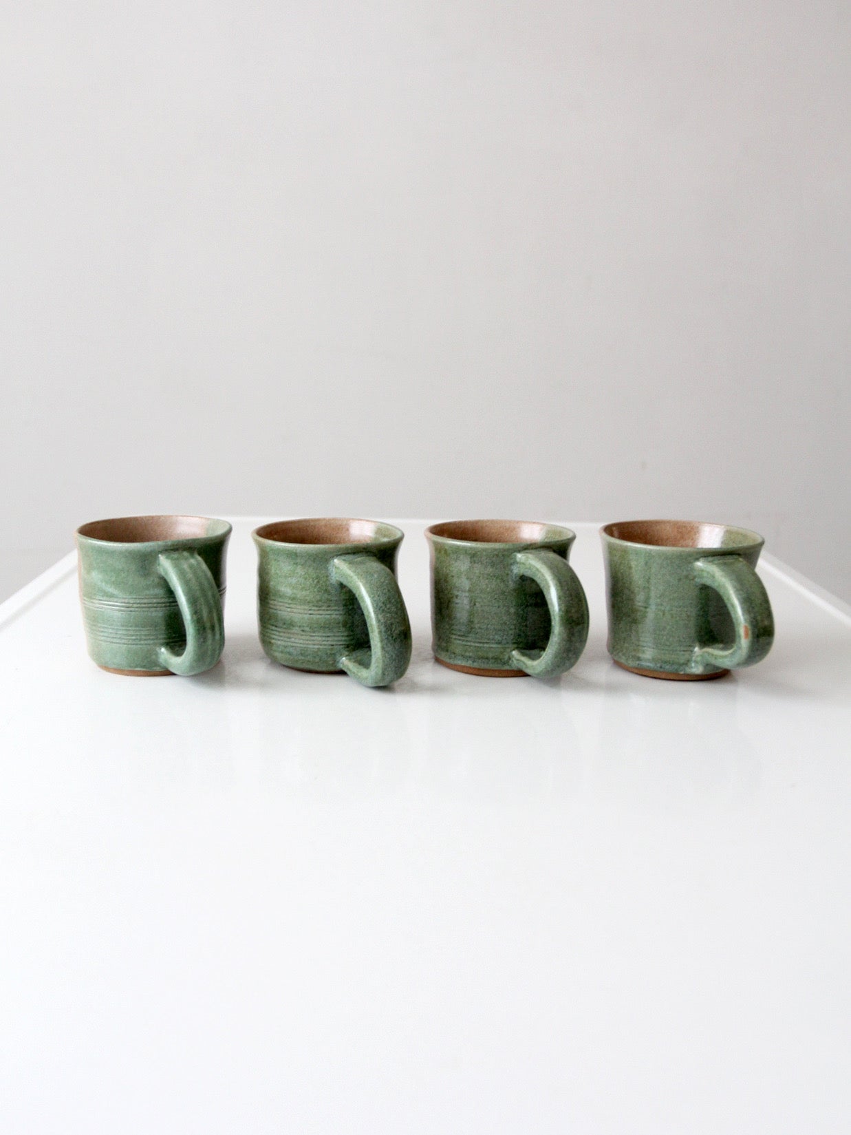 set of 4 vintage studio pottery mugs