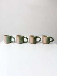 set of 4 vintage studio pottery mugs