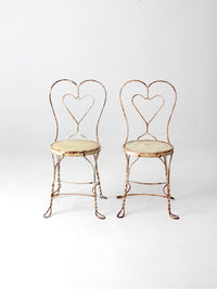 antique ice cream parlor chairs pair