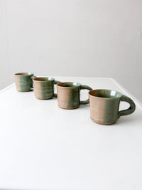 set of 4 vintage studio pottery mugs