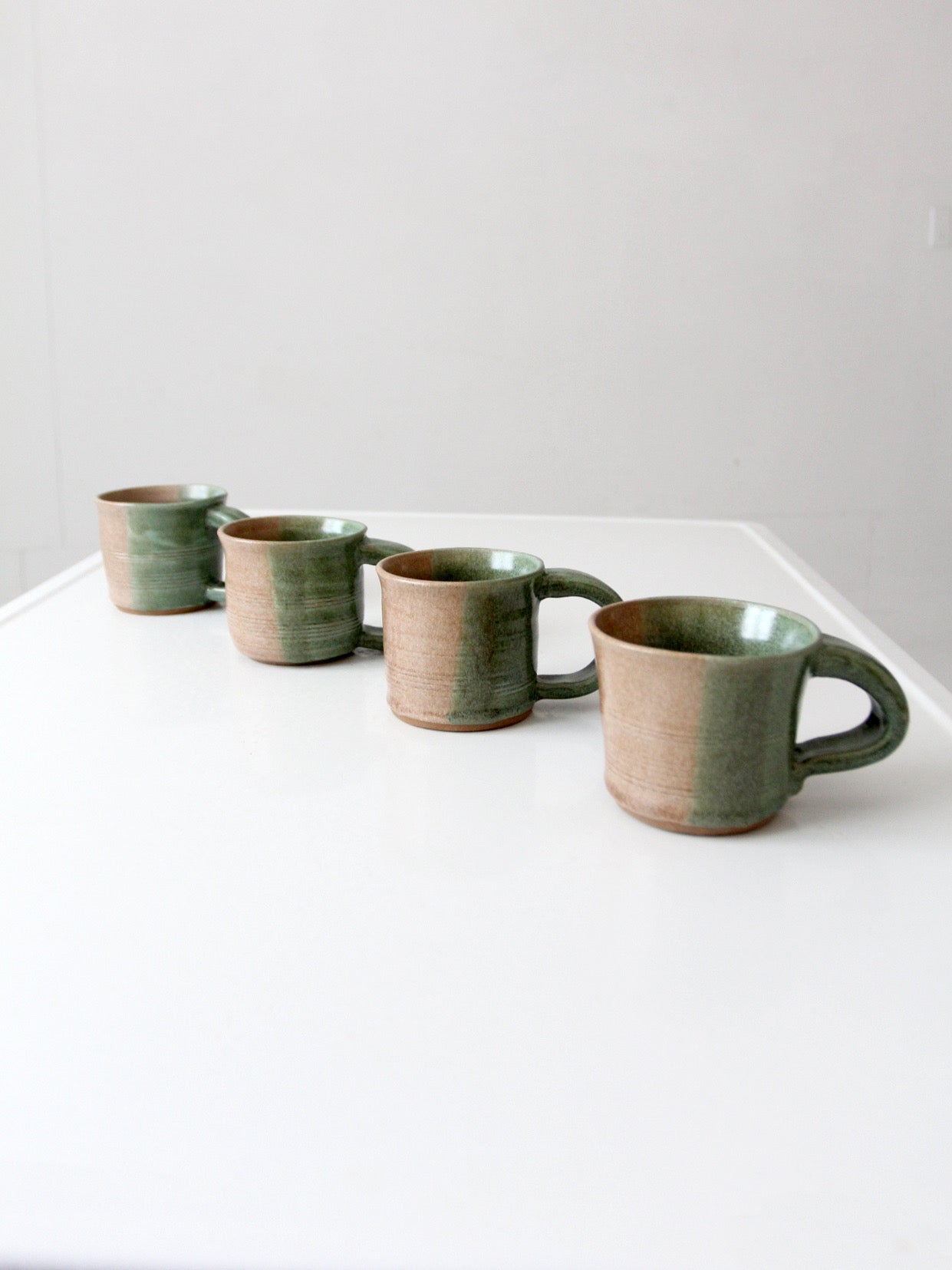 set of 4 vintage studio pottery mugs