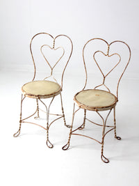 antique ice cream parlor chairs pair