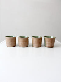 set of 4 vintage studio pottery mugs