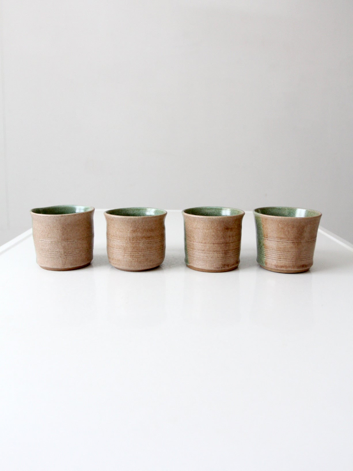 set of 4 vintage studio pottery mugs