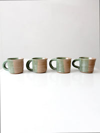 set of 4 vintage studio pottery mugs
