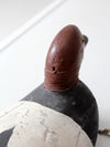 pair vintage wooden canvasback duck decoys