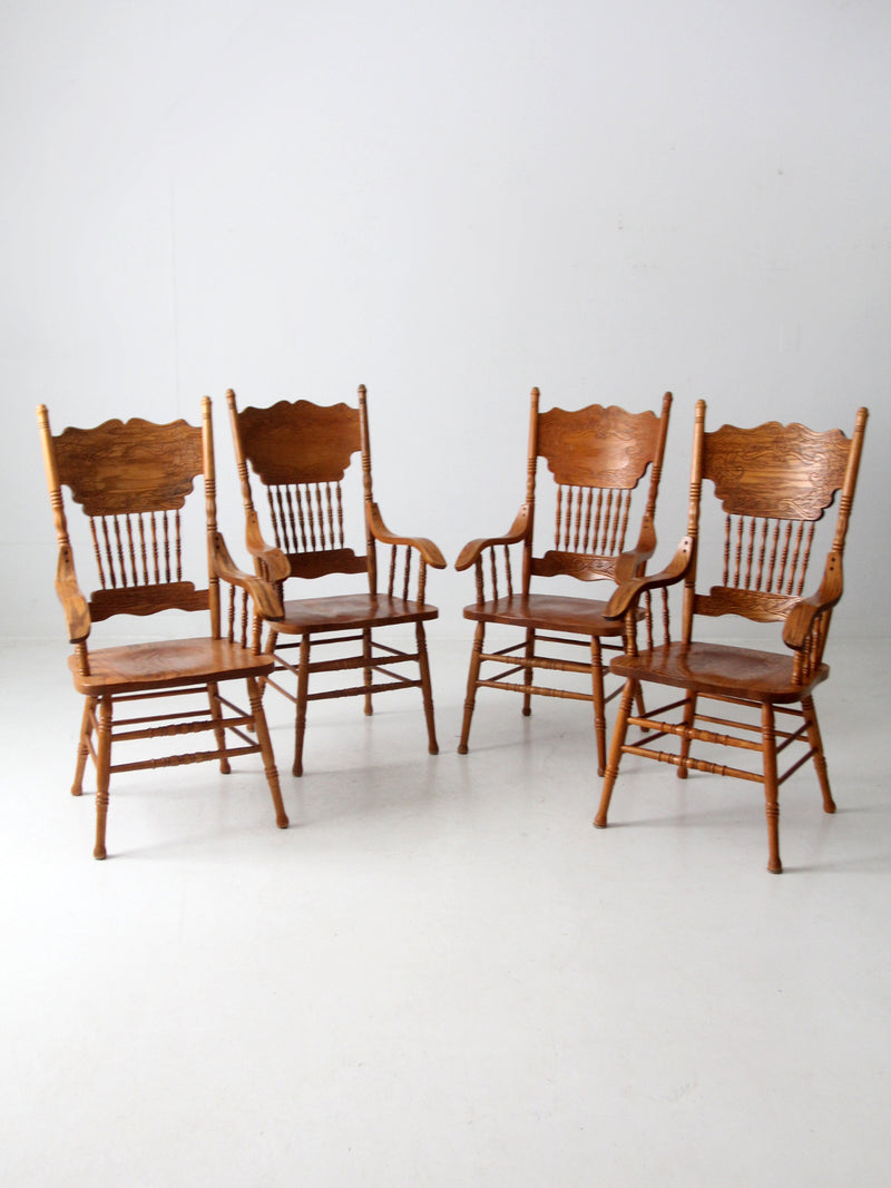 vintage press back dining chair set of 4