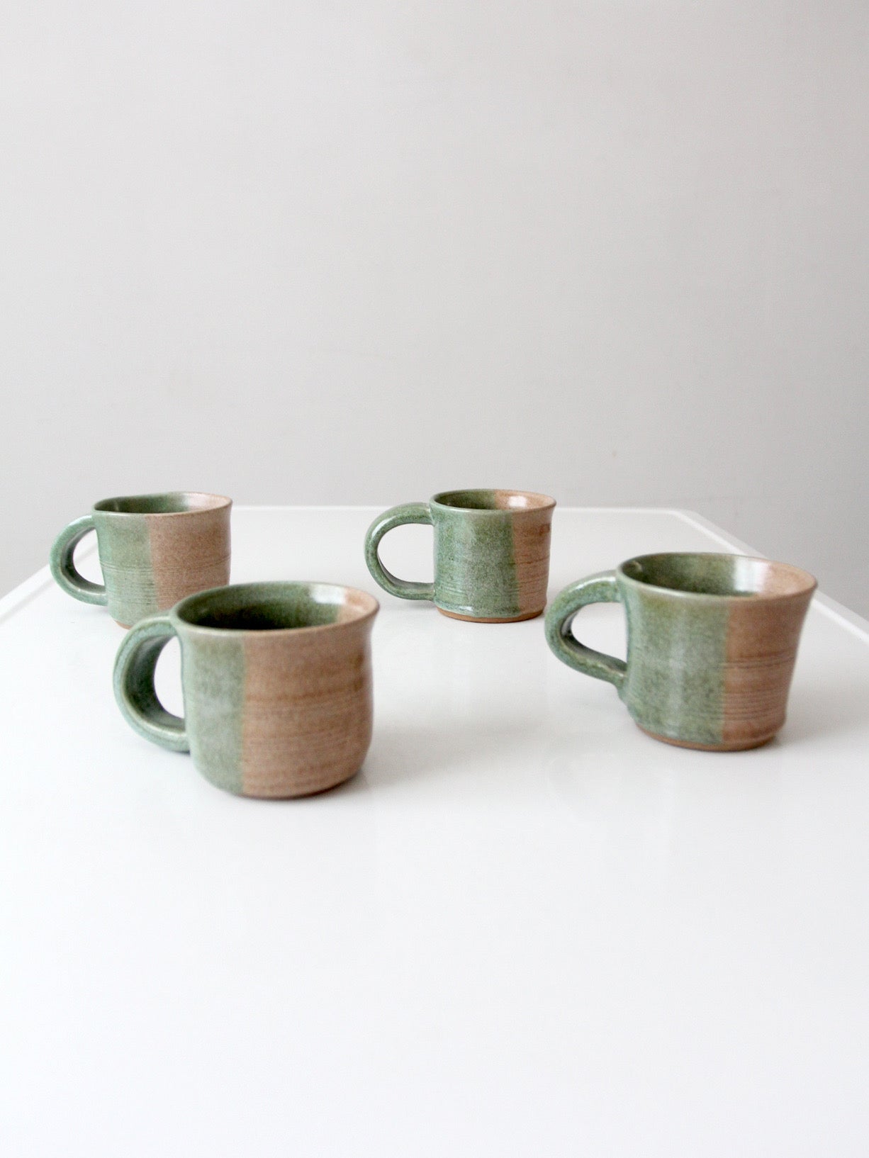 set of 4 vintage studio pottery mugs