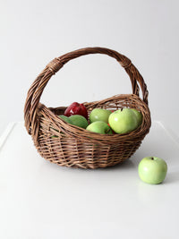 vintage wicker harvest basket