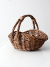 vintage wicker harvest basket