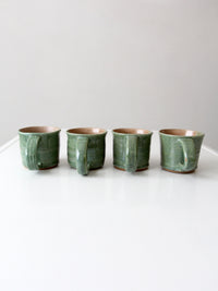 set of 4 vintage studio pottery mugs