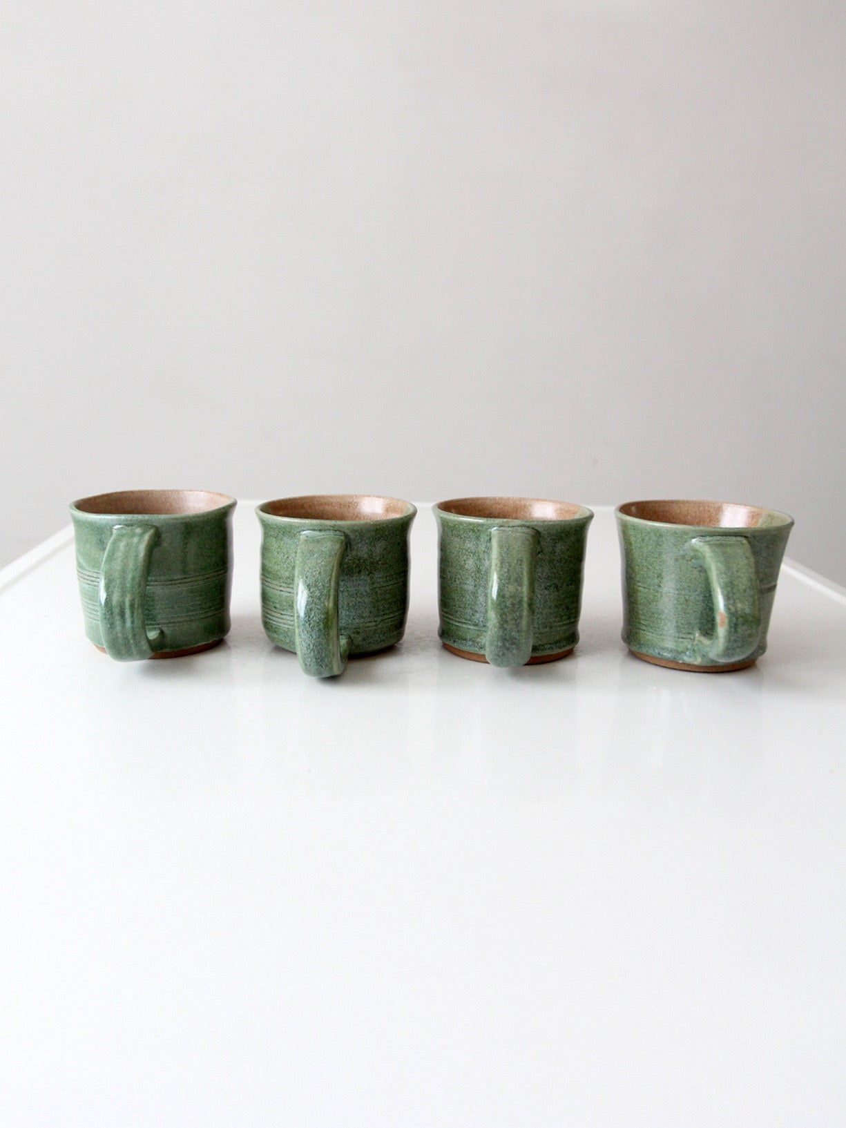 set of 4 vintage studio pottery mugs