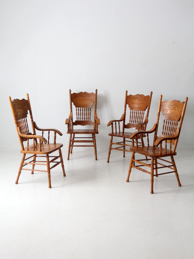 vintage press back dining chair set of 4