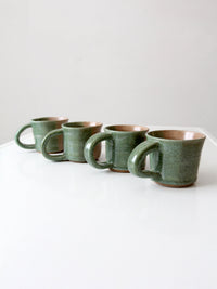 set of 4 vintage studio pottery mugs