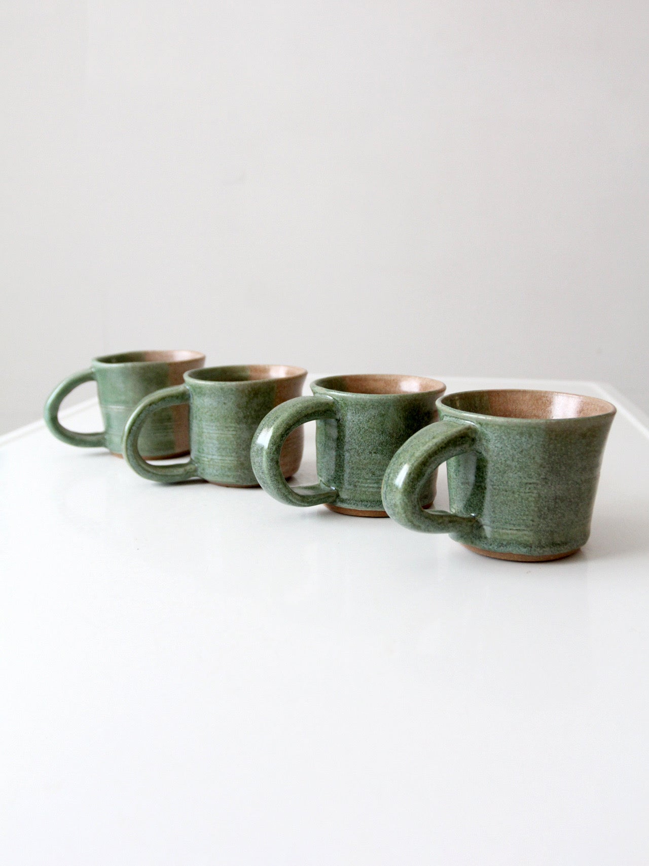 set of 4 vintage studio pottery mugs