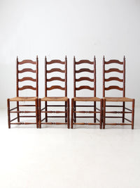 antique ladder back chairs with rush seats set of 4
