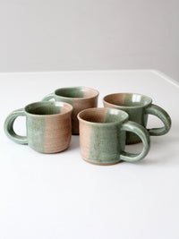 set of 4 vintage studio pottery mugs