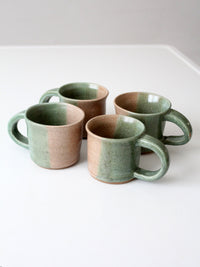 set of 4 vintage studio pottery mugs