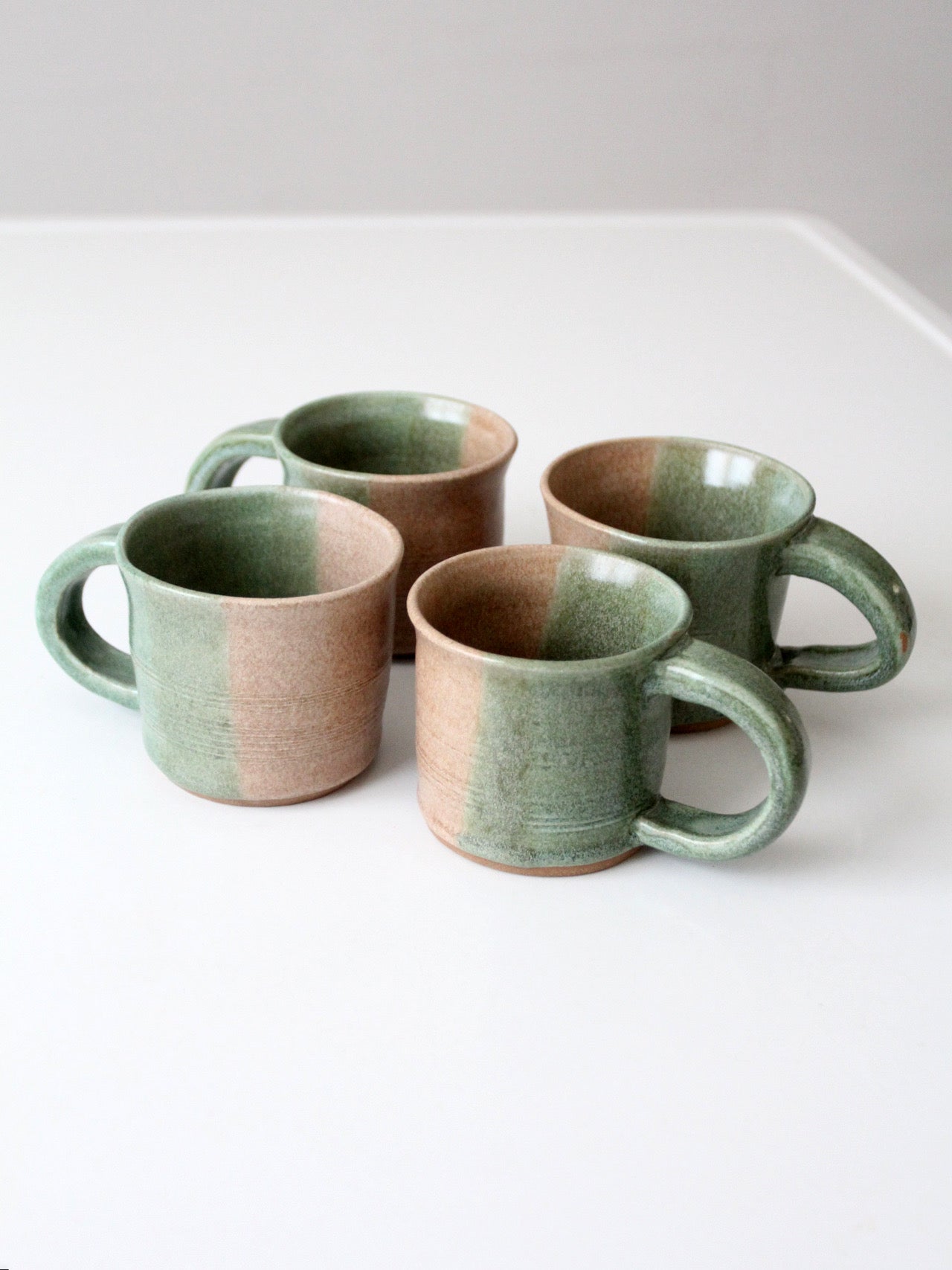 set of 4 vintage studio pottery mugs