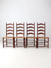 antique ladder back chairs with rush seats set of 4