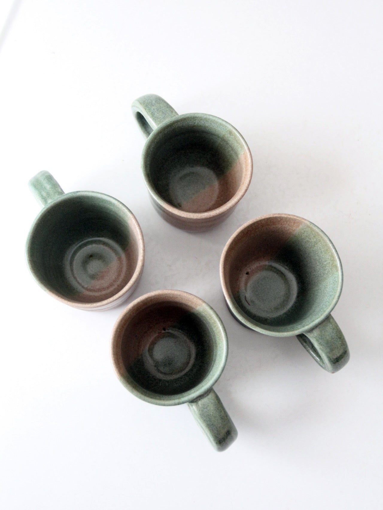 set of 4 vintage studio pottery mugs