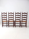 antique ladder back chairs with rush seats set of 4