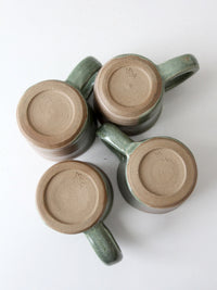 set of 4 vintage studio pottery mugs