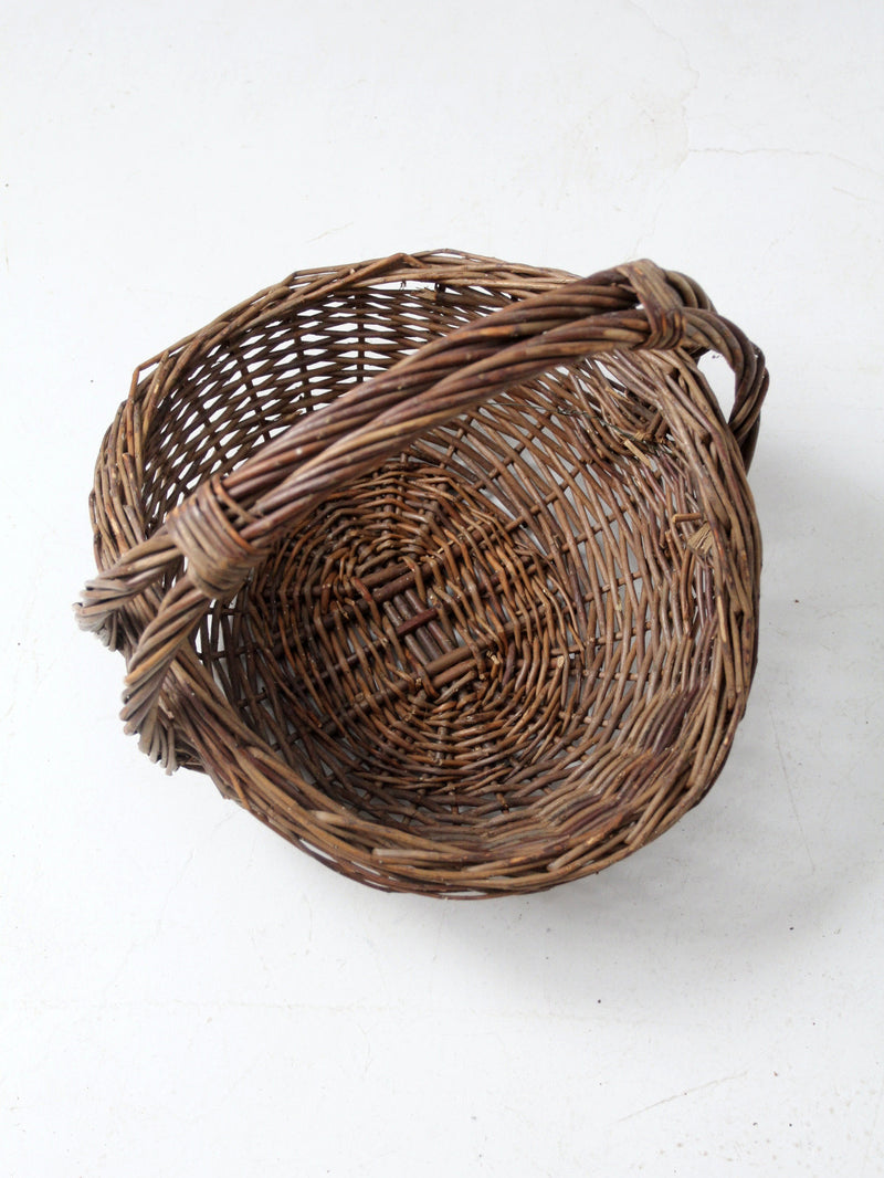 vintage wicker harvest basket