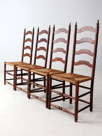 antique ladder back chairs with rush seats set of 4