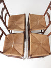 antique ladder back chairs with rush seats set of 4