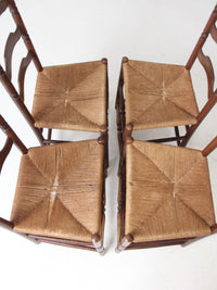 antique ladder back chairs with rush seats set of 4