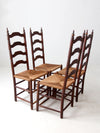 antique ladder back chairs with rush seats set of 4