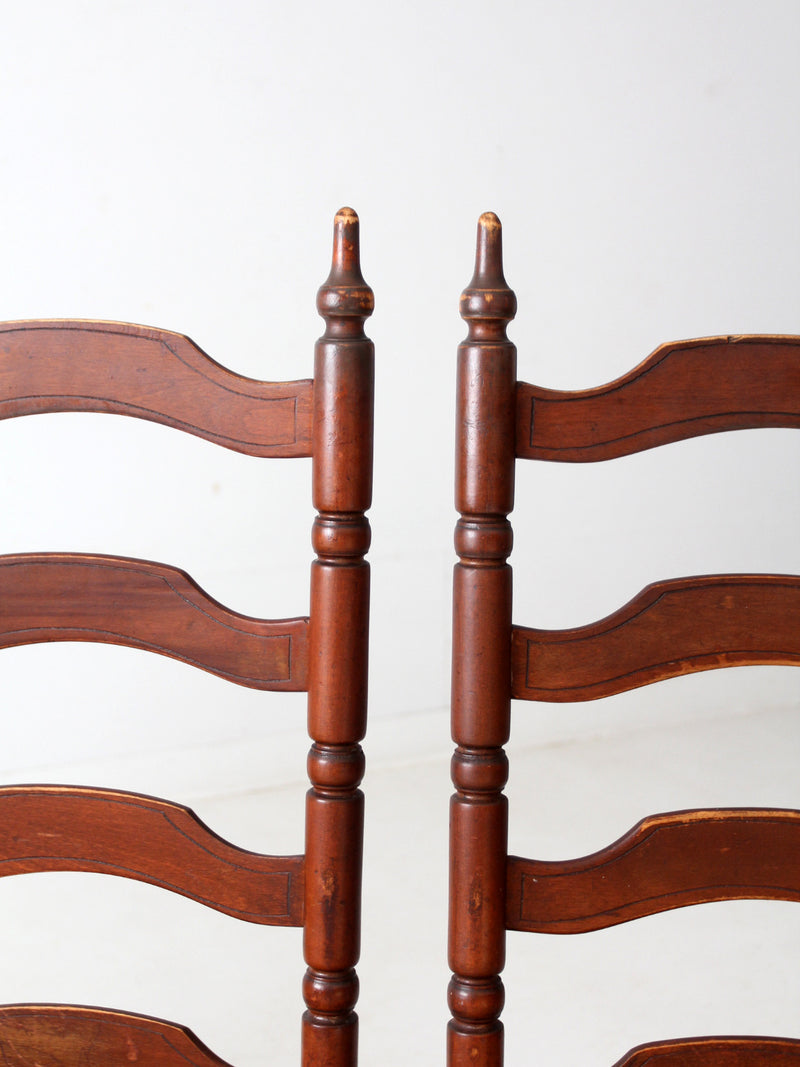 antique ladder back chairs with rush seats set of 4