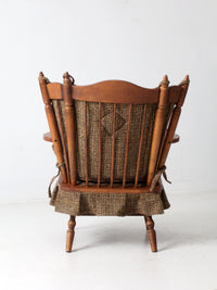 mid century maple wing back spring rocking chair