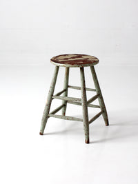 vintage painted wood farmhouse stool