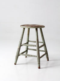 vintage painted wood farmhouse stool