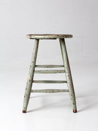 vintage painted wood farmhouse stool