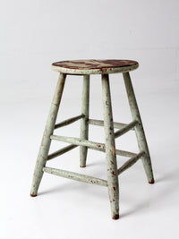 vintage painted wood farmhouse stool