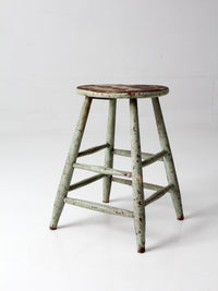 vintage painted wood farmhouse stool