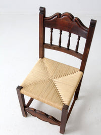 antique rush seat chair