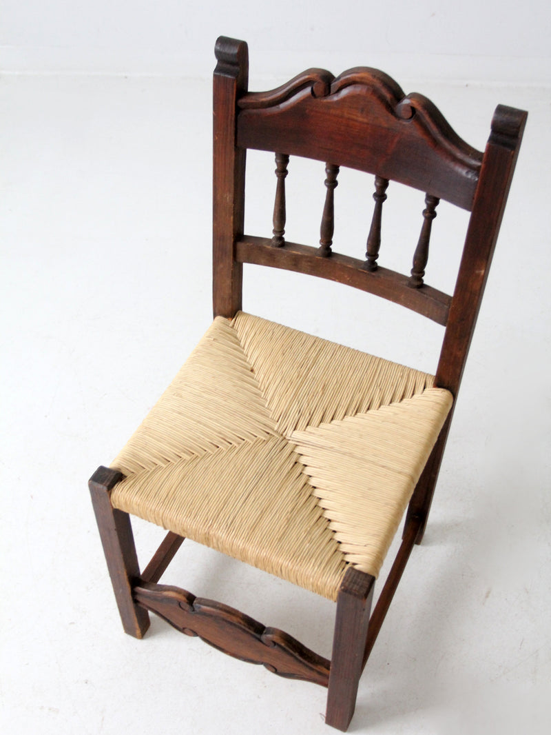antique rush seat chair