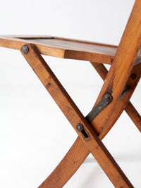 antique IOOF wood folding chair