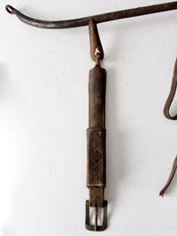 antique horse hames with leather straps