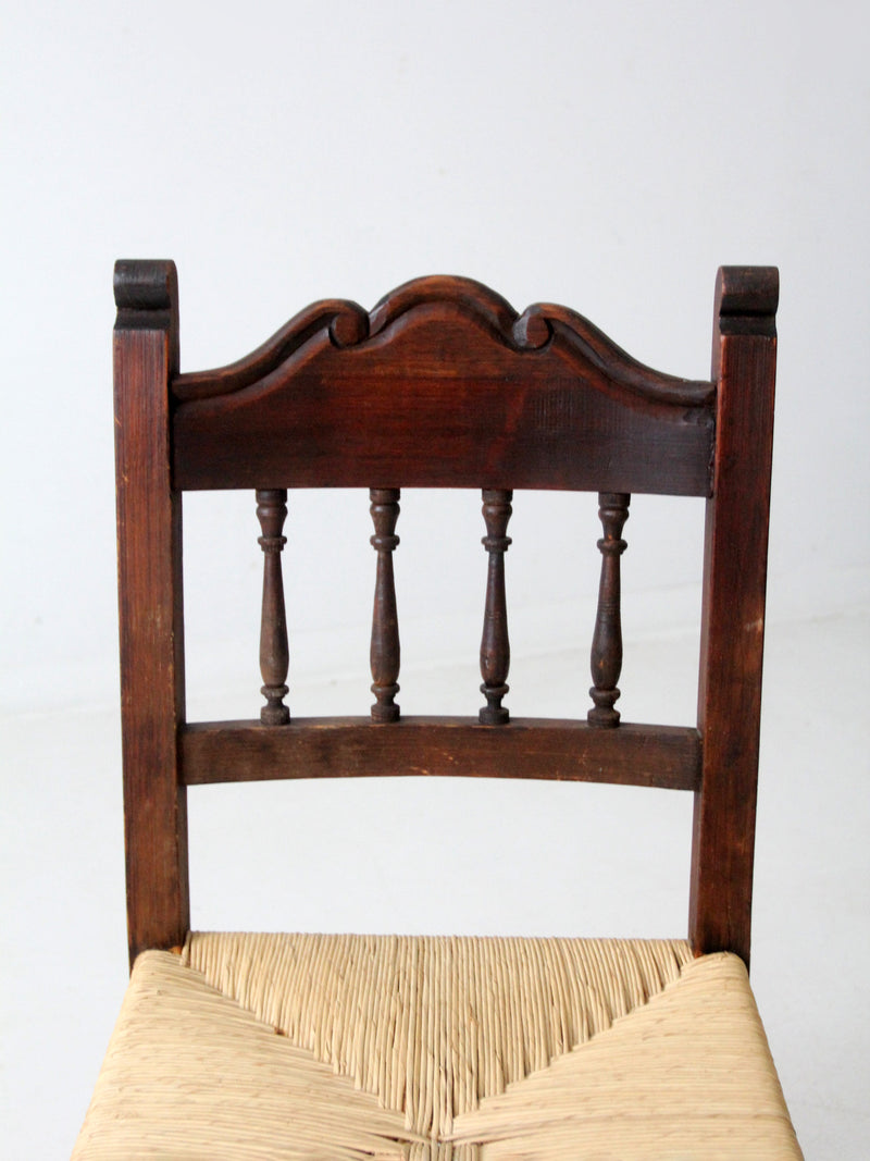 antique rush seat chair