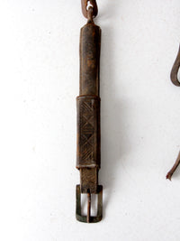 antique horse hames with leather straps